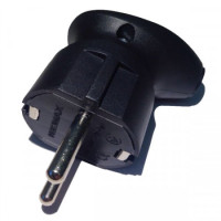 Вилка штепсельная угловая с заземлением NX1104 NEOMAX черная