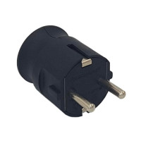 Вилка штепсельная с заземлением и прямым вводом провода NX1101 NEOMAX черная