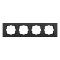 Рамка четверная горизонтальная OVIVO Grano черный (400-170000-228)
