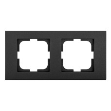 Рамка двойная горизонтальная OVIVO Grano черный (400-170000-226)