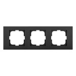 Рамка тройная горизонтальная OVIVO Grano черный (400-170000-227)