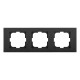 Рамка тройная горизонтальная OVIVO Grano черный (400-170000-227)