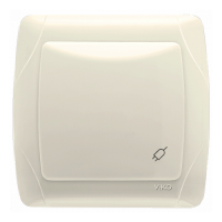 Розетка одинарная с/з и крышкой VIKO Carmen крем 90562012