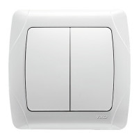 Выключатель двухклавишный VIKO Carmen белый 90561002