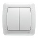 Выключатель двухклавишный VIKO Carmen белый 90561002