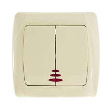 Выключатель двухклавишный с подсветкой VIKO Carmen крем 90562050