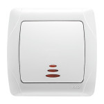 Выключатель одноклавишный с подсветкой VIKO Carmen белый 90561019