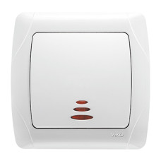 Выключатель одноклавишный с подсветкой VIKO Carmen белый 90561019