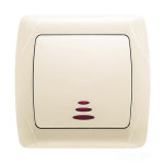 Выключатель одноклавишный с подсветкой VIKO Carmen крем 90562019