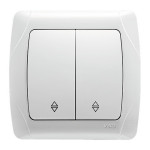 Вимикач прохідний двоклавішний VIKO Carmen білий 90561017