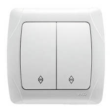 Выключатель проходной двухклавишный VIKO Carmen белый 90561017