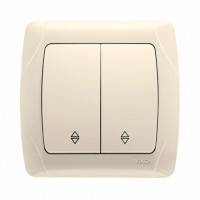 Выключатель проходной двухклавишный VIKO Carmen крем 90562017