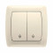 Выключатель проходной двухклавишный VIKO Carmen крем 90562017