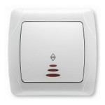 Вимикач прохідний одноклавішний з підсвіткою VIKO Carmen білий 90561063