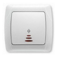 Выключатель проходной одноклавишный с подсветкой VIKO Carmen белый 90561063