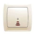 Вимикач прохідний одноклавішний з підсвіткою VIKO Carmen крем 90562063