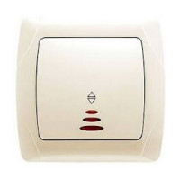 Выключатель проходной одноклавишный с подсветкой VIKO Carmen крем 90562063