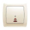 Выключатель проходной одноклавишный с подсветкой VIKO Carmen крем 90562063