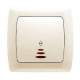Вимикач прохідний одноклавішний з підсвіткою VIKO Carmen крем 90562063