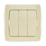 Выключатель трехклавишный VIKO Carmen крем 90562068