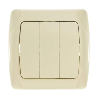 Выключатель трехклавишный VIKO Carmen крем 90562068