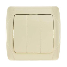 Выключатель трехклавишный VIKO Carmen крем 90562068