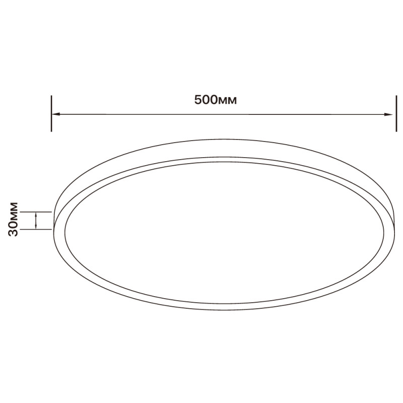 Накладной светильник LED MILLENNIUM 44W 5000K круг черный Violux 351244
