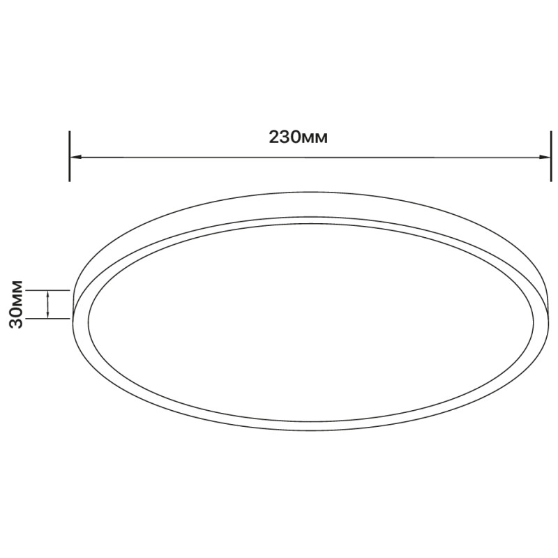 Накладной светильник LED MILLENNIUM 20W 5000K круг черный Violux 351220
