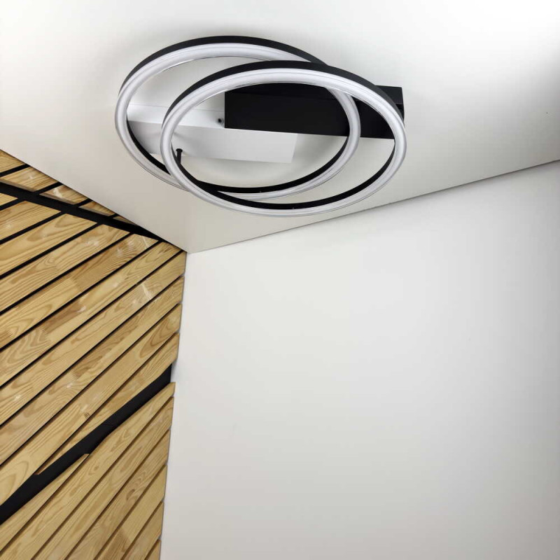 Світлодіодний Smart світильник BRIONI-R VIOLUX 80W 3000-6000K 5000LM круг чорний 220695