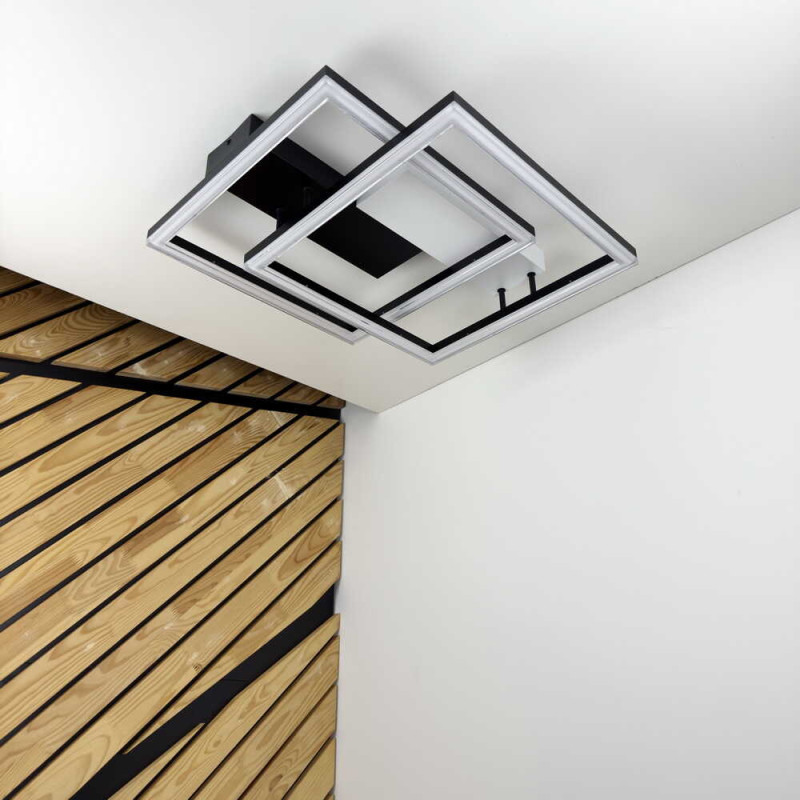 Світлодіодний Smart світильник BRIONI-S VIOLUX 84W 3000-6000K 5300LM квадрат чорний 220705