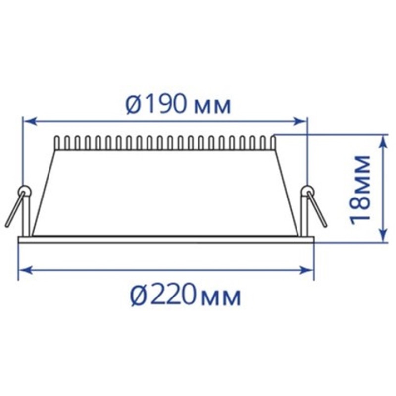 Врезной LED светильник AL510-1 20W круг белый 1200Lm 4000K 220*13.5mm 01885
