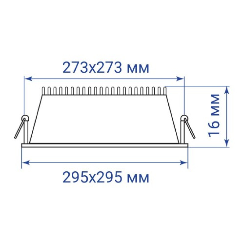 Врізний LED світильник AL511-1 24W квадрат 1440Lm 4000K 290*13.5mm 01890