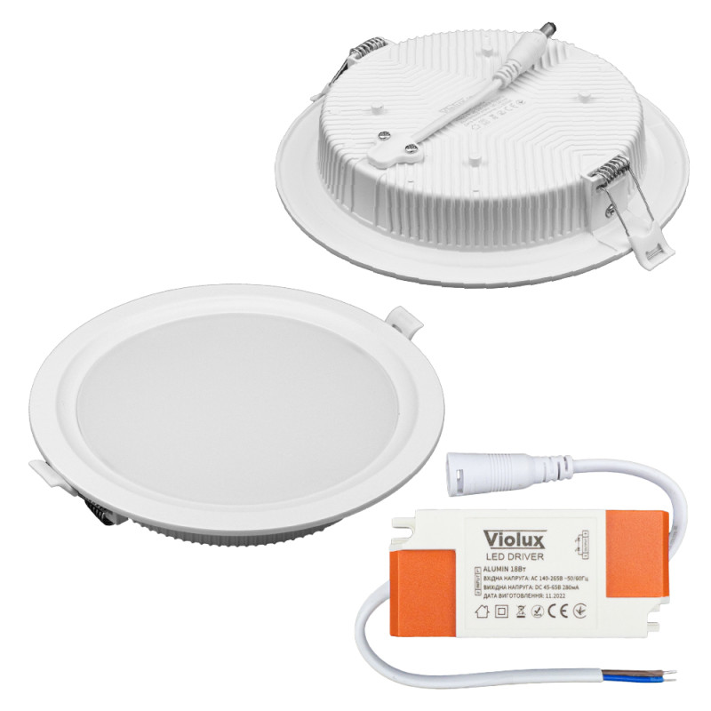 Светильник LED даунлайт Violux ALUMIN 18W 4200K круг IP20 ( 120180 )