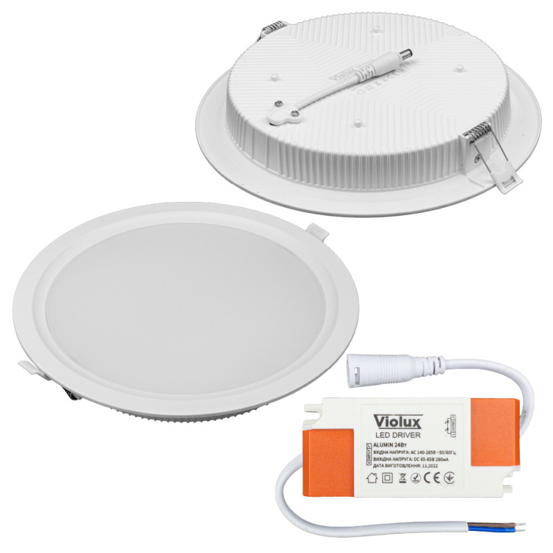 Светильник LED даунлайт Violux ALUMIN 24W 4200K круг IP20 ( 120190 )