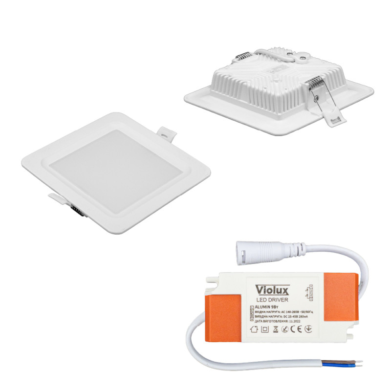 Светильник LED даунлайт Violux ALUMIN 6W 4200K квадрат IP20 ( 121250 )