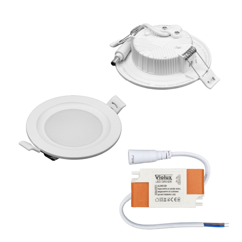 Світильник LED даунлайт Violux ALUMIN 9W 4200K круг IP20 ( 120160 )