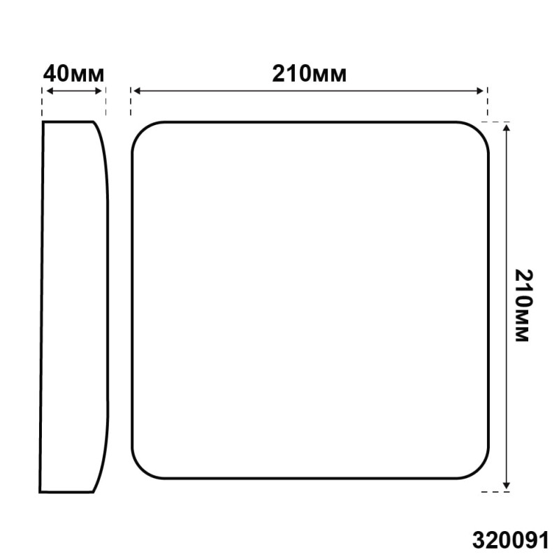 Светильник LED Violux ДББ LINDA квадрат 20W 5000K IP20 ( 320091 )