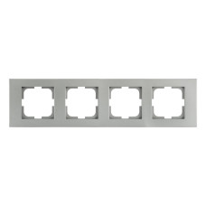 Рамка четверная горизонтальная OVIVO Grano серебро (400-100000-228)