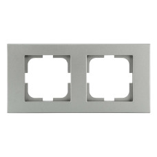 Рамка двойная горизонтальная OVIVO Grano серебро (400-100000-226)