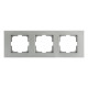 Рамка тройная горизонтальная OVIVO Grano серебро (400-100000-227)