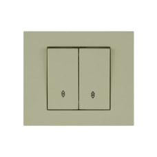 Выключатель проходной двухклавишный OVIVO Grano крем (400-020200-211)