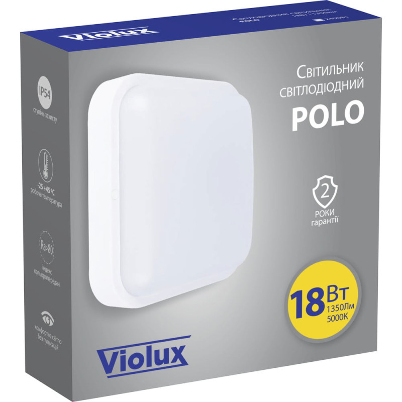 Світлодіодний світильник VIOLUX НББ POLO (UA) 18W 5000K 1350Lm IP54 253451