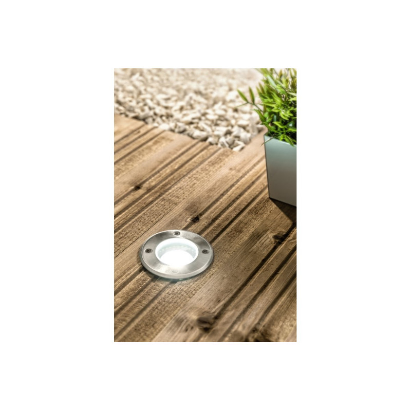 Светильник грунтовой ALFA GU10 IP67 инокс, круглый GTV ON-ALFAOGU10-06