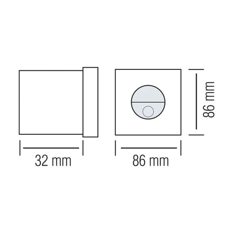 Светильник светодиодный лестничный 3W 4200K 240Lm 220-240V 86*86мм. с сенсором белый GOLD 079-025-0003-010