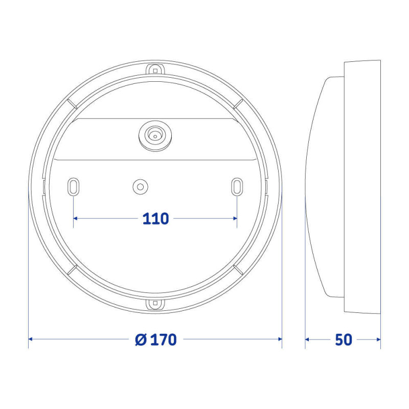 Светодиодный светильник VIOLUX НББ ATOM (UA) серый 12W 5000K IP54 картон 253352