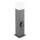 Садовый светильник с розеткой GTV LARGO-P 50 E27 15W IP44 столбик, графит OS-LARGP40G-30
