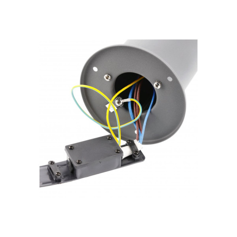 Светильник садовый CORTA E27 IP44 SCHUKO розетка макс 3000 Вт графит 400 мм GTV OS-CORP40G-30