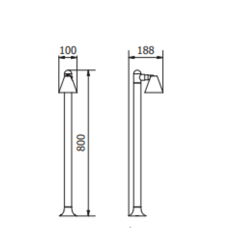 Светильник садовый LUSTINO GU10 IP44 графит 800 мм GTV OS-USTIP80-30