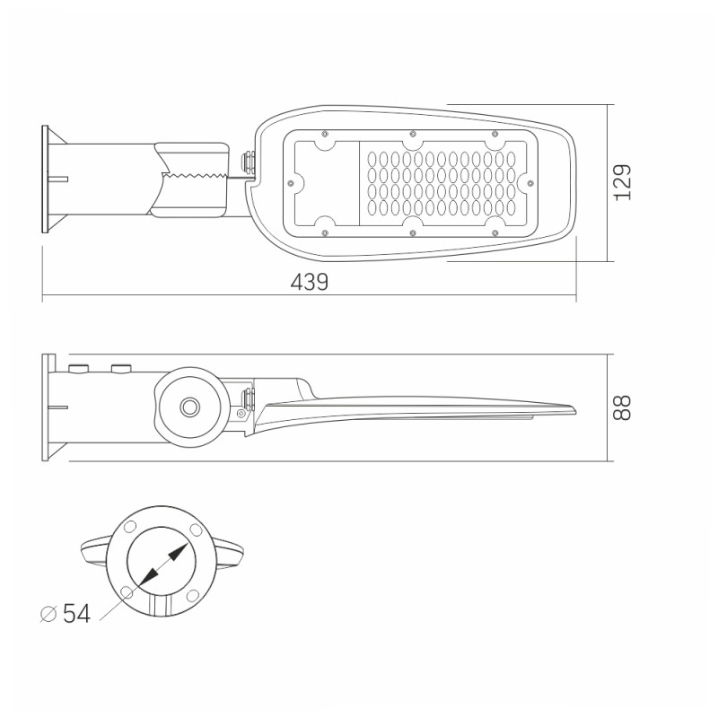 Светодиодный уличный фонарь VIDEX (поворотный) 30W 5000K Серый (VL-SLe14-305)