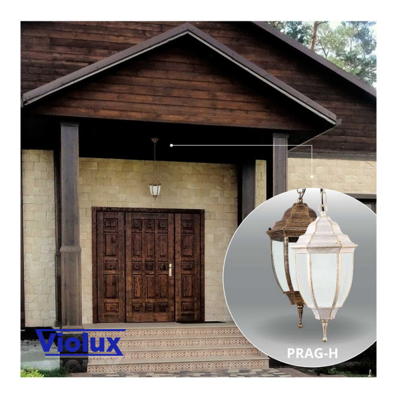 Світильник садово-парковий Violux Prag-H античний білий 60W Е27 IP44 ( 500040 )